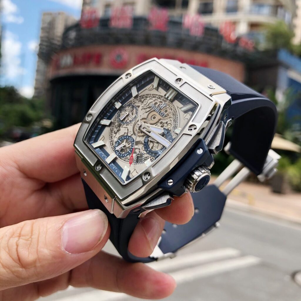 ĐỒNG HỒ HUBLOT BIG BANG OF SPIRIT FAKE 11 MÁY THỤY SỸ MÀU XANH THAN HB 45MM