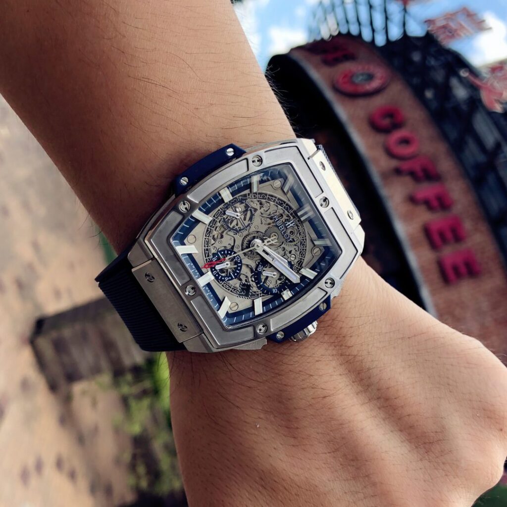 ĐỒNG HỒ HUBLOT BIG BANG OF SPIRIT FAKE 11 MÁY THỤY SỸ MÀU XANH THAN HB 45MM