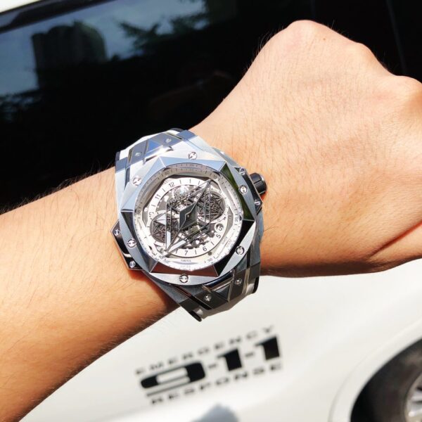 ĐỒNG HỒ HUBLOT BIG BANG UNICO SANG BLEU II TITANIUM REPLICA CAO CẤP HB FACTORY 45MM