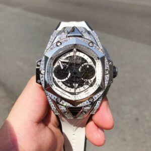 ĐỒNG HỒ HUBLOT BIG BANG UNICO SANG BLEU II TITANIUM DIAMONDS REPLICA 11 HB FACTORY 45MM