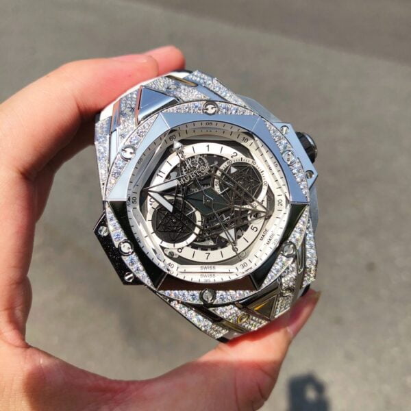 ĐỒNG HỒ HUBLOT BIG BANG UNICO SANG BLEU II TITANIUM DIAMONDS REPLICA 11 HB FACTORY 45MM