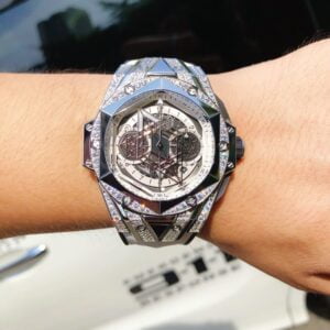 ĐỒNG HỒ HUBLOT BIG BANG UNICO SANG BLEU II TITANIUM DIAMONDS REPLICA 11 HB FACTORY 45MM