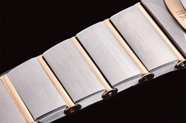 dong ho nu omega constellation vien hong day trang replica 25mm 2