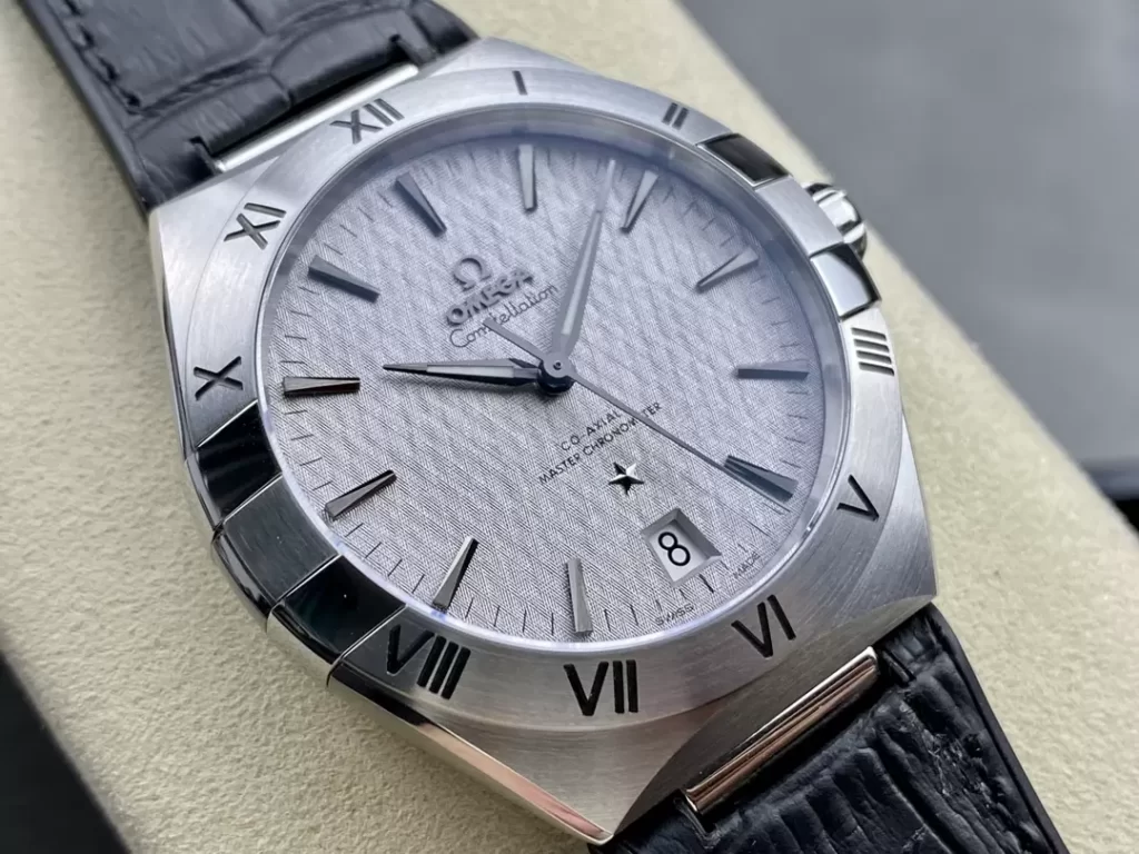 dong ho omega constellation mau bac replica 41mm 2