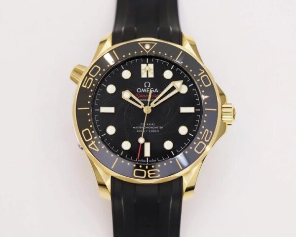 dong ho omega seamaster james bond day cao su replica 42mm