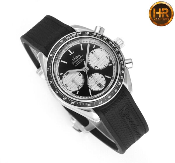 dong ho omega speedmaster mat mau den trang replica 40mm 3