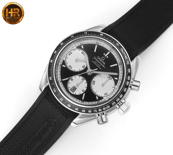 dong ho omega speedmaster mat mau den trang replica 40mm 5