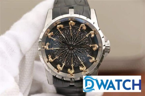 Đồng Hồ Nam Roger Dubuis Hiệp Sĩ Bàn Tròn Dây Da RDDBEX0495 Replica 11 45mm