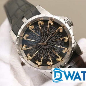 Đồng Hồ Nam Roger Dubuis Hiệp Sĩ Bàn Tròn Dây Da RDDBEX0495 Replica 11 45mm