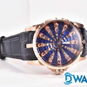 Đồng Hồ Nam Roger Dubuis Excalibur Mặt Tròn Màu Xanh RDDBEX0684