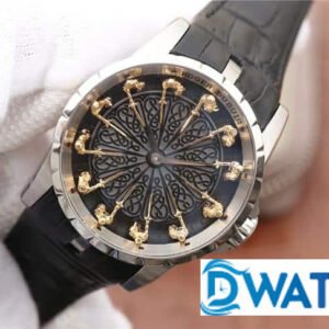 Đồng Hồ Nam Roger Dubuis Hiệp Sĩ Bàn Tròn Dây Da RDDBEX0495 Replica 11 45mm