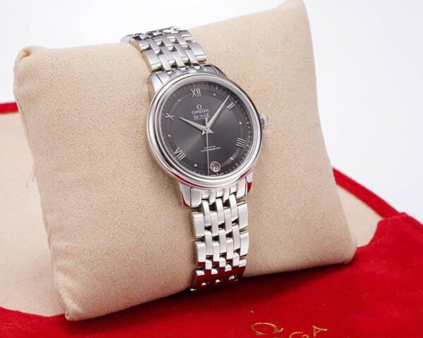 dong ho nu omega de ville mat xam replica 32 7mm 2