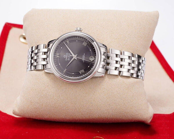 dong ho nu omega de ville mat xam replica 32 7mm 3