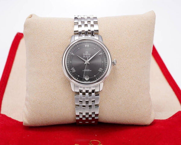 dong ho nu omega de ville mat xam replica 32 7mm
