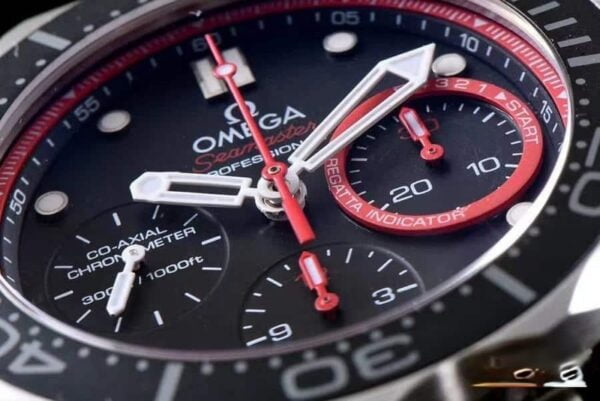 dong ho omega chronograph series black red day thep replica cao cap 44 mm 4