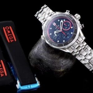 dong ho omega chronograph series black red day thep replica cao cap 44 mm 8