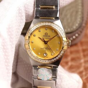 dong ho omega constellation 5th day kim loai diamond gold cao cap 29mm 2