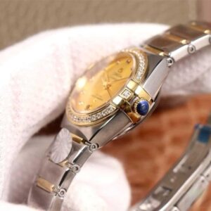 dong ho omega constellation 5th day kim loai diamond gold cao cap 29mm 5