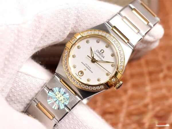 dong ho omega constellation 5th day kim loai diamond white cao cap 29mm 1