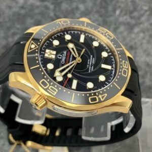 dong ho omega seamaster factory vs day cao su gold black replica cao cap 42m 1