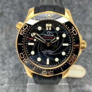 dong ho omega seamaster factory vs day cao su gold black replica cao cap 42m 6