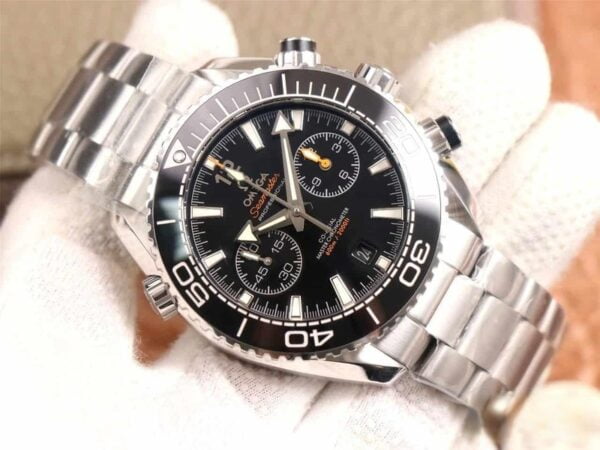 dong ho omega seamaster planet ocean 600m chronograph day kim loai might night black replica cao cap 455m 10