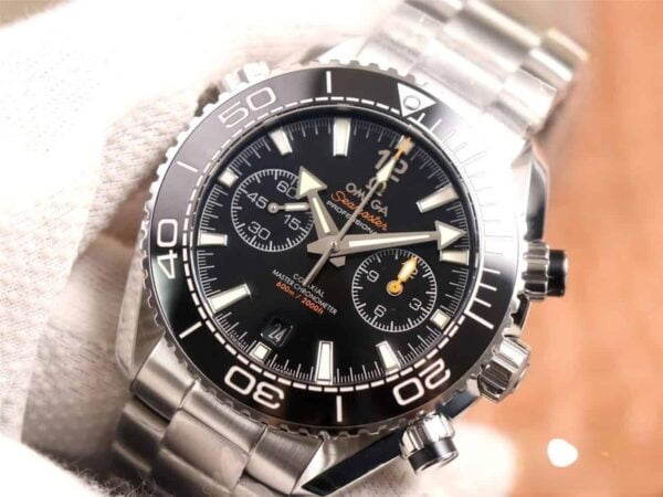 dong ho omega seamaster planet ocean 600m chronograph day kim loai might night black replica cao cap 455m 2