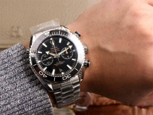 dong ho omega seamaster planet ocean 600m chronograph day kim loai might night black replica cao cap 455m 4