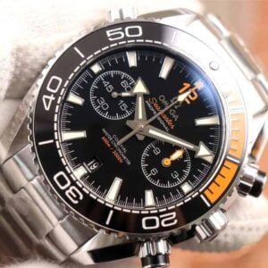 dong ho omega seamaster planet ocean 600m chronograph day kim loai platinum black replica cao cap 455mm 6