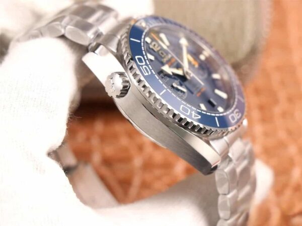 dong ho omega seamaster planet ocean 600m chronograph day kim loai sea blue replica cao cap 455m 8