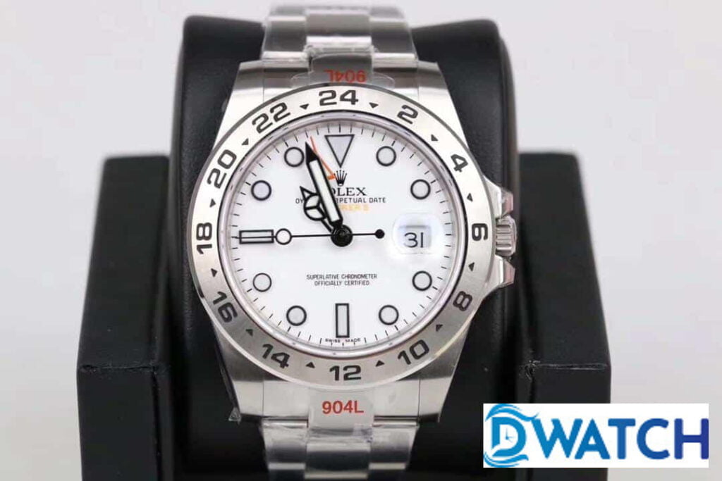 ĐỒNG HỒ ROLEX EXPLORER II ULTIMATE V2 NAM MÁY CƠ DÂY KIM LOẠI REPLICA 1:1 CAO CẤP 40MM