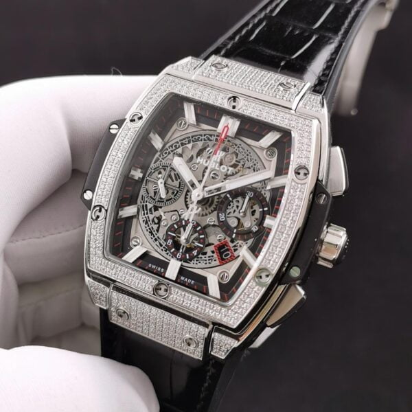 ĐỒNG HỒ NAM MÁY CƠ ĐÍNH FULL ĐÁ HUBLOT SPIRIT OF BIG BANG REPLICA 1:1 CAO CẤP 42MM