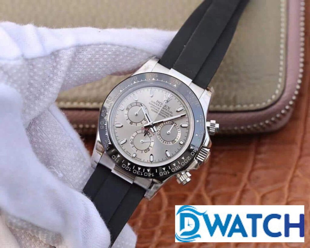 ĐỒNG HỒ CƠ NAM DÂY CAO SU MẶT XÁM ROLEX DAYTONA CHRONOGRAPH REP 1:1 CAO CẤP 40MM