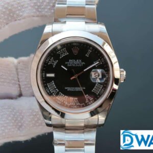 ĐỒNG HỒ NAM ROLEX DATEJUST 126333 MẶT SỐ ĐEN CỌC SỐ LA MÃ REPLICA 11 40MM