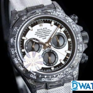 ĐỒNG HỒ ROLEX DAYTONA CHRONOGRAPH CƠ NAM VỎ CARBON MẶT MÀU TRẮNG REP 1:1 CAO CẤP 40MM