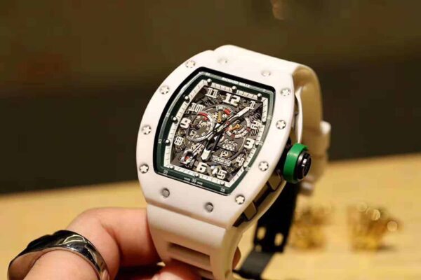 ĐỒNG HỒ NAM RICHARD MILLE RM030 HAI MÀU TRẮNG XANH FAKE 11 43X50MM