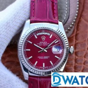 ĐỒNG HỒ ROLEX OYSTER PERPETUAL DAY-DATE MÁY CƠ MẶT SỐ CHERRY REPLICA 1:1 CAO CẤP 36MM