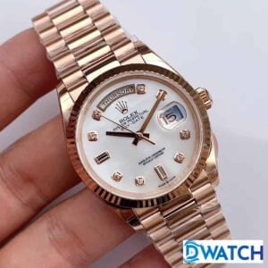 ĐỒNG HỒ CƠ NAM DÂY KIM LOẠI ROLEX DAY-DATE MẶT XÀ CỪ REPLCIA 1:1 CAO CẤP 36MM