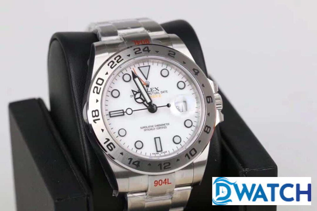 ĐỒNG HỒ ROLEX EXPLORER II ULTIMATE V2 NAM MÁY CƠ DÂY KIM LOẠI REPLICA 1:1 CAO CẤP 40MM