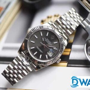 ĐỒNG HỒ CƠ NAM DÂY KIM LOẠI MẶT MÀU XÁM ROLEX DATEJUST AR FACTORY REP 1:1 CAO CẤP 41MM