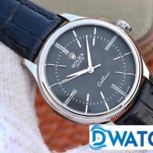 ĐỒNG HỒ ROLEX CELLINI NAM MÁY CƠ DÂY DA MẶT ĐEN REPLICA 1:1 CAO CẤP 39MM