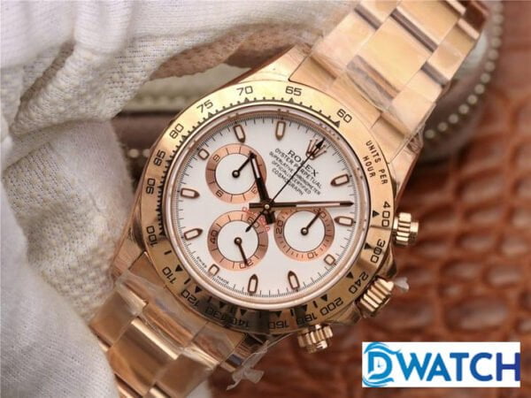 ĐỒNG HỒ CƠ NAM 6 KIM MÀU ROSE GOLD ROLEX DAYTONA CHRONOGRAPH REP 1:1 CAO CẤP 40MM