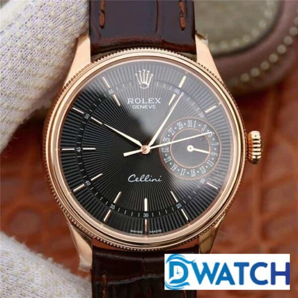 ĐỒNG HỒ CƠ NAM DÂY DA MẶT TRẮNG ROLEX CELLINI MKS FACTORY REPLICA 1:1 CAO CẤP 39MM