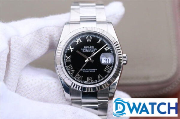 ĐỒNG HỒ NAM ROLEX DATEJUST 116234 NIỀNG KHÍA MẶT SỐ ĐEN REPLICA 11 36MM