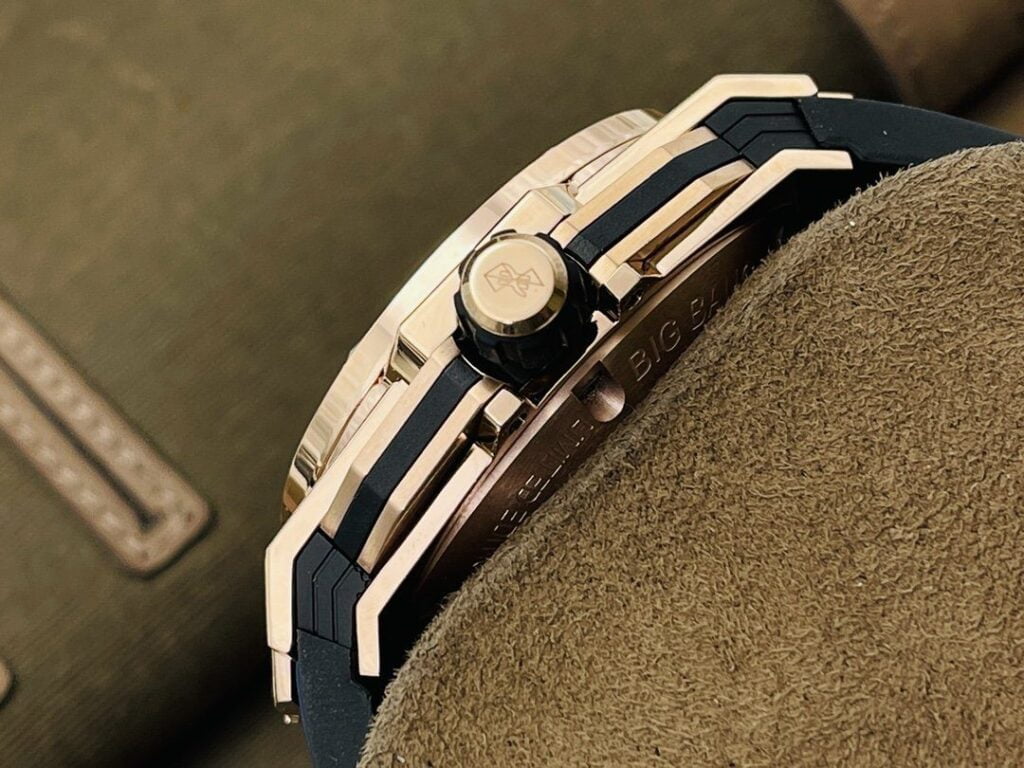 ĐỒNG HỒ ĐÍNH ĐÁ NAM MÁY CƠ MÀU XANH HUBLOT BIG BANG SANG BLEU ll CHRONOGRAP REP 1:1 CAO CẤP 45MM
