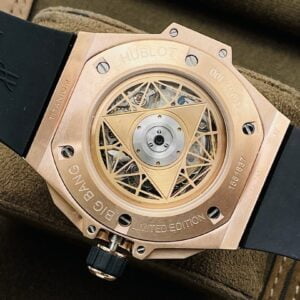 ĐỒNG HỒ ĐÍNH ĐÁ NAM MÁY CƠ MÀU XANH HUBLOT BIG BANG SANG BLEU ll CHRONOGRAP REP 1:1 CAO CẤP 45MM