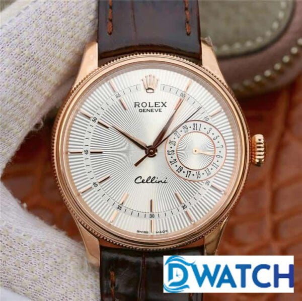 ĐỒNG HỒ ROLEX CELLINI NAM MÁY CƠ DÂY DA MẶT TRẮNG MKS FACTORY REPLICA 1:1 CAO CẤP 39MM