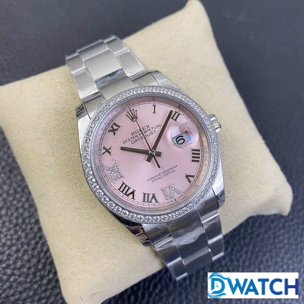 ĐỒNG HỒ ROLEX DATEJUST MÁY CƠ DÂY KIM LOẠI ĐÍNH ĐÁ REPLICA 1:1 CAO CẤP 36MM