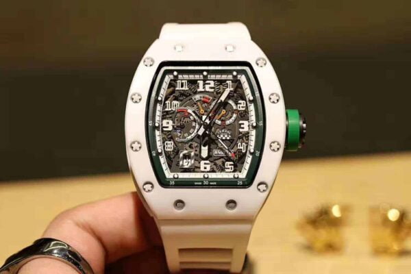 ĐỒNG HỒ NAM RICHARD MILLE RM030 HAI MÀU TRẮNG XANH FAKE 11 43X50MM
