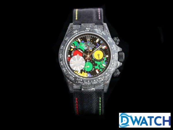 ĐỒNG HỒ NAM MÁY CƠ VỎ CARBON ROLEX DAYTONA CHRONOGRAPH REPLICA 1:1 CAO CẤP 40MM